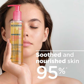 Bioderma bottle in hand showing travel-friendly size and control