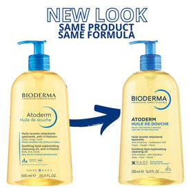 Bioderma Toderm on bathroom shelf styled to show everyday shower use benefit