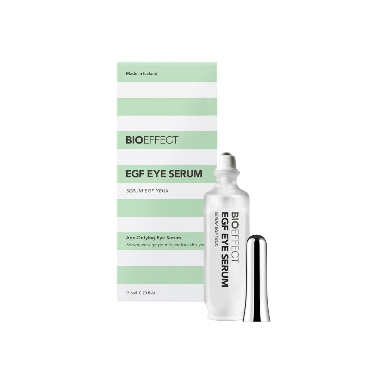 Bioeffect front packaging showing compact 6 mL tube for travel convenience