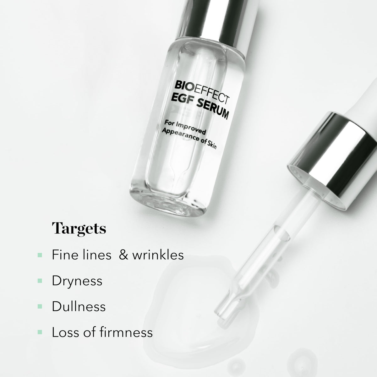 Bioeffect 20ml size next to a coin showing travel-friendly scale and convenience