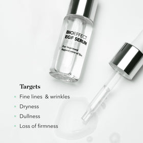 Bioeffect 20ml size next to a coin showing travel-friendly scale and convenience