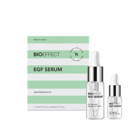 Bioeffect front packaging showing compact 20ml bottle and clean design, promoting confidence