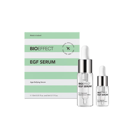 Bioeffect front packaging showing compact 20ml bottle and clean design, promoting confidence