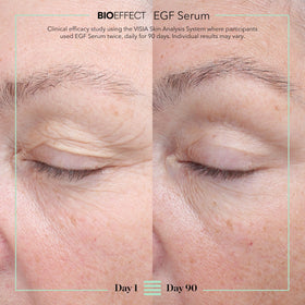 Bioeffect close-up texture of lightweight serum highlighting fast absorption and hydration