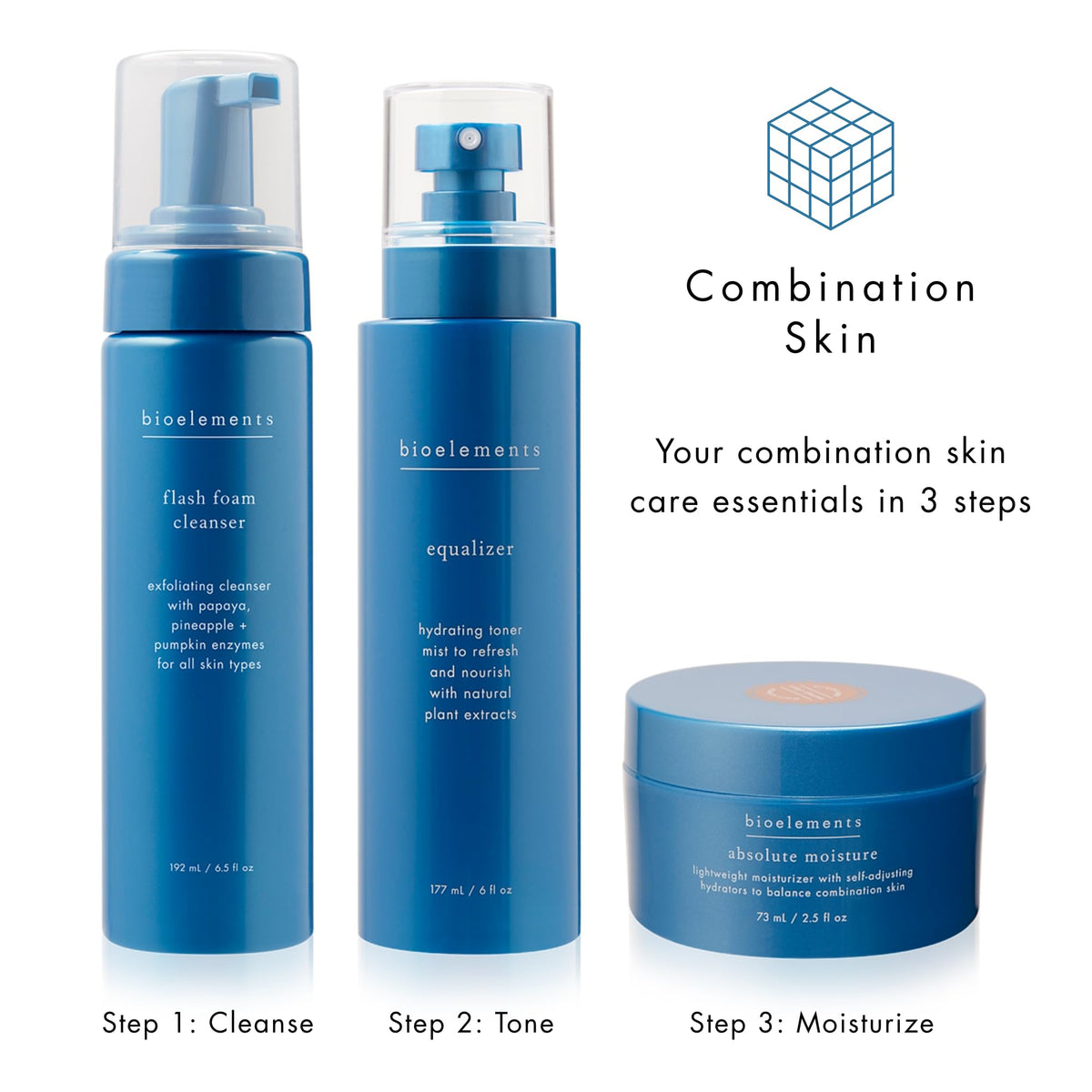 Bioelements displayed in spa setting conveying clinical-quality benefit