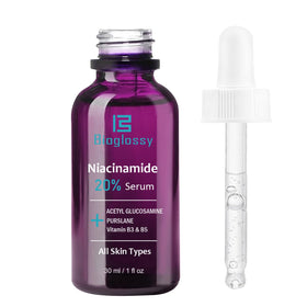 Bioglossy before and after skin visual illustrating refined pores and tone
