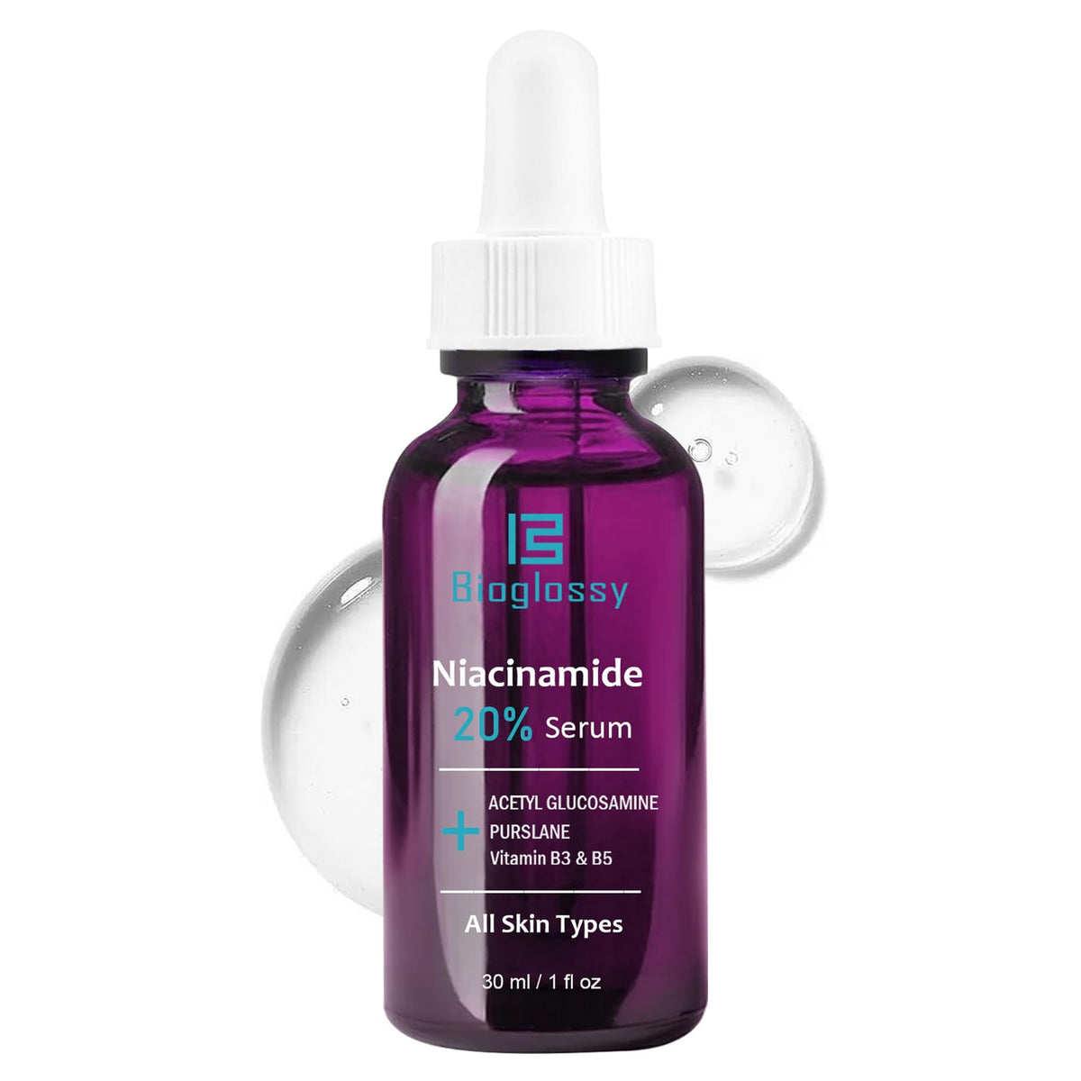 Bioglossy front bottle showing clean design and clear benefits