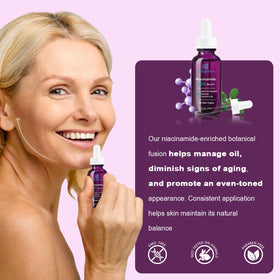 Bioglossy serum applied to hand demonstrating smooth spreadability