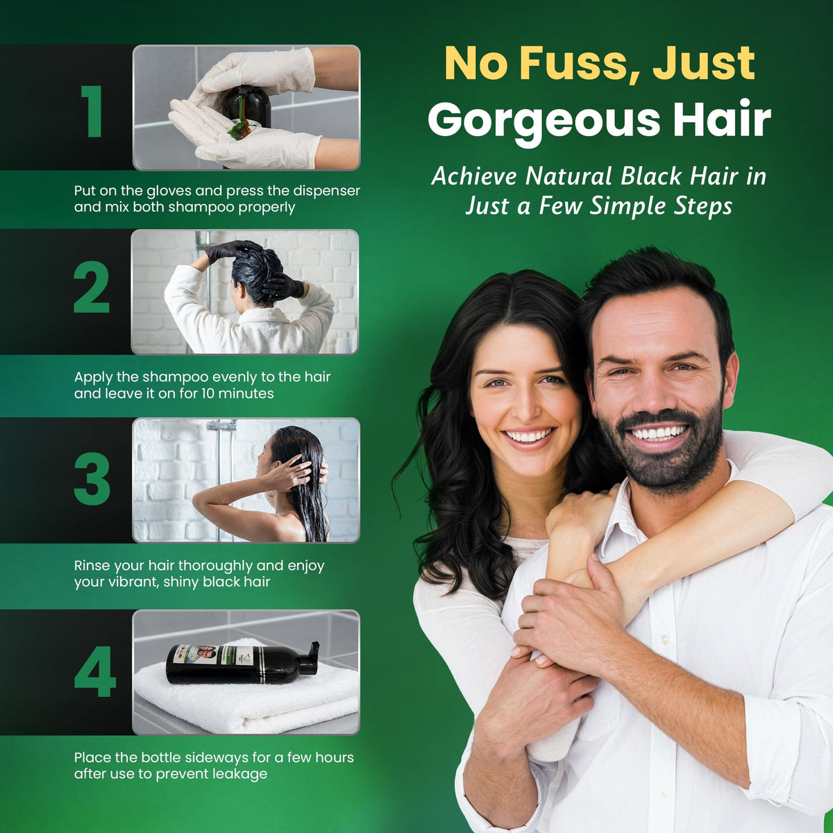 BIOGREEN ROOTS before and after showing gray coverage benefit