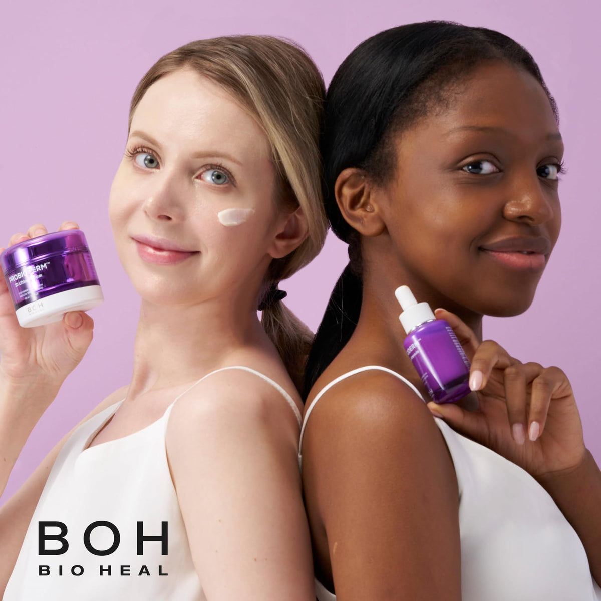 BIOHEAL BOH in bathroom routine styled on vanity showing everyday luxury benefit