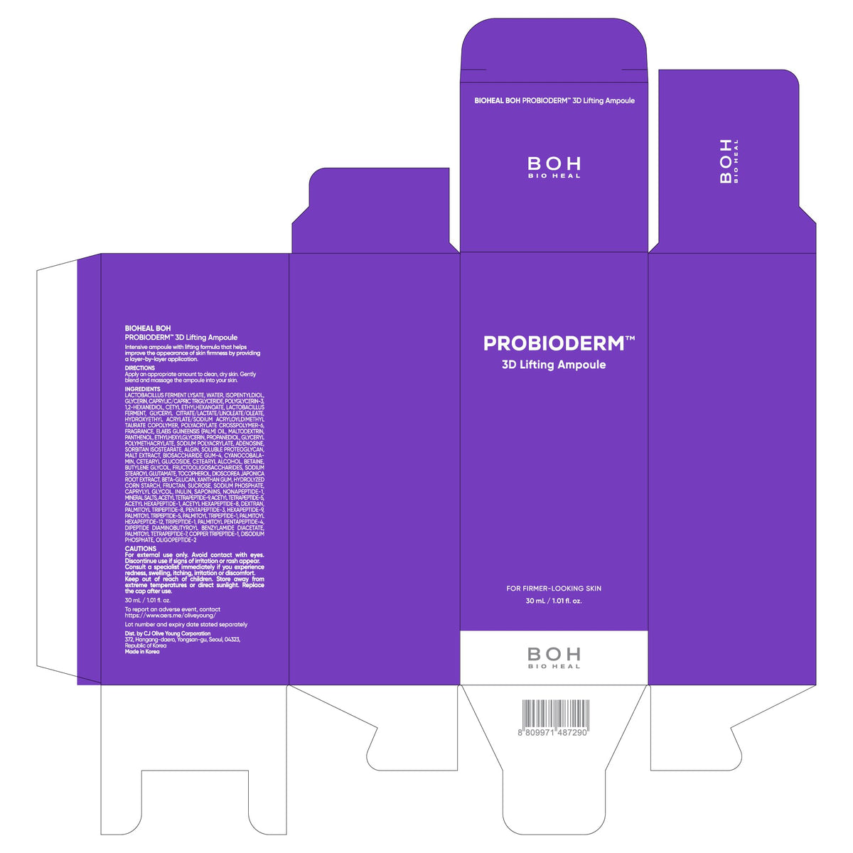 BIOHEAL BOH lifestyle application applying ampoule along jawline for visible contour