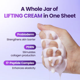 BIOHEAL BOH mask applied on face demonstrating instant lift and snug fit