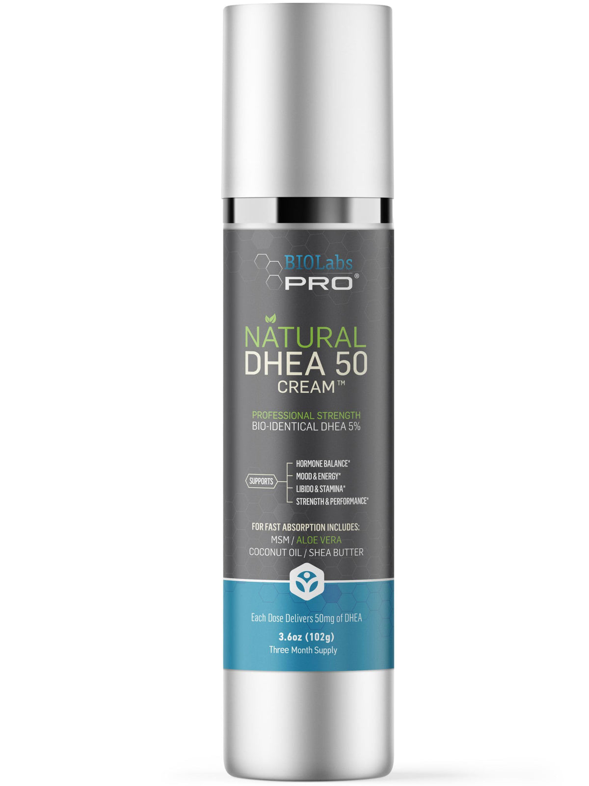 BIOLABS PRO front bottle view showing product identity and luxury packaging benefits
