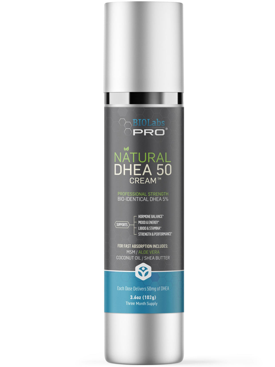 BIOLABS PRO front bottle view showing product identity and luxury packaging benefits