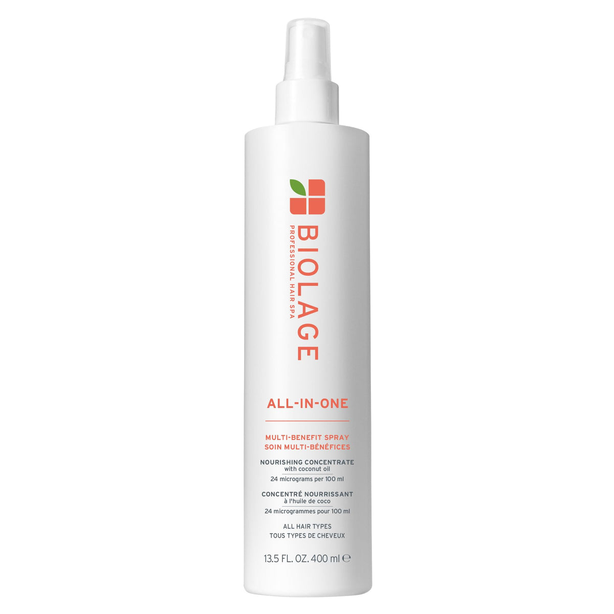 Biolage front packaging showing bottle and benefits for quick styling
