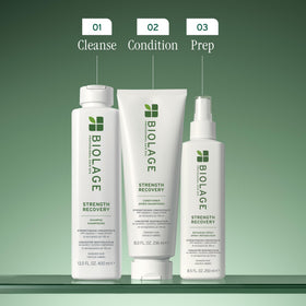 Biolage applying conditioner to wet hair for smoother detangling