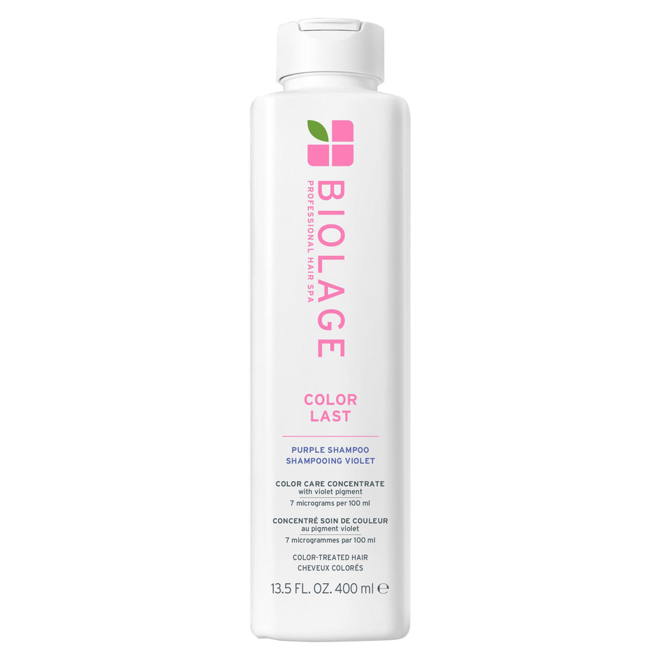 Biolage front packaging showing product and cooling violet benefit