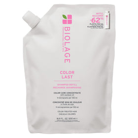 Biolage refill front pouch showing label and product benefit