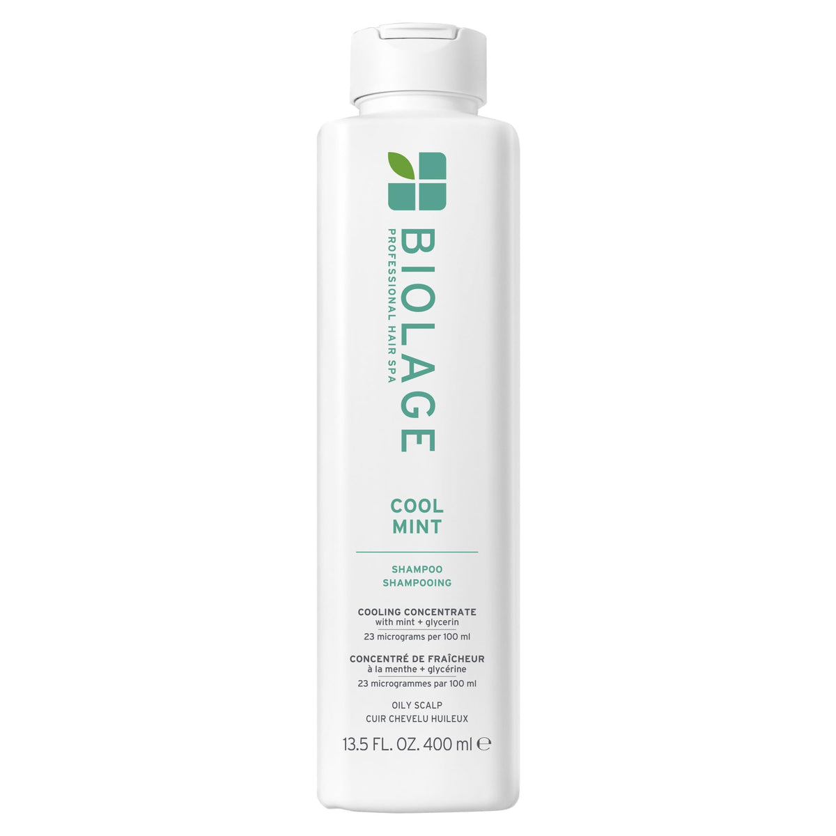Biolage bottle front view showing label and cooling benefit