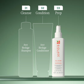 Biolage before and after on dry hair showing smoother, shinier results