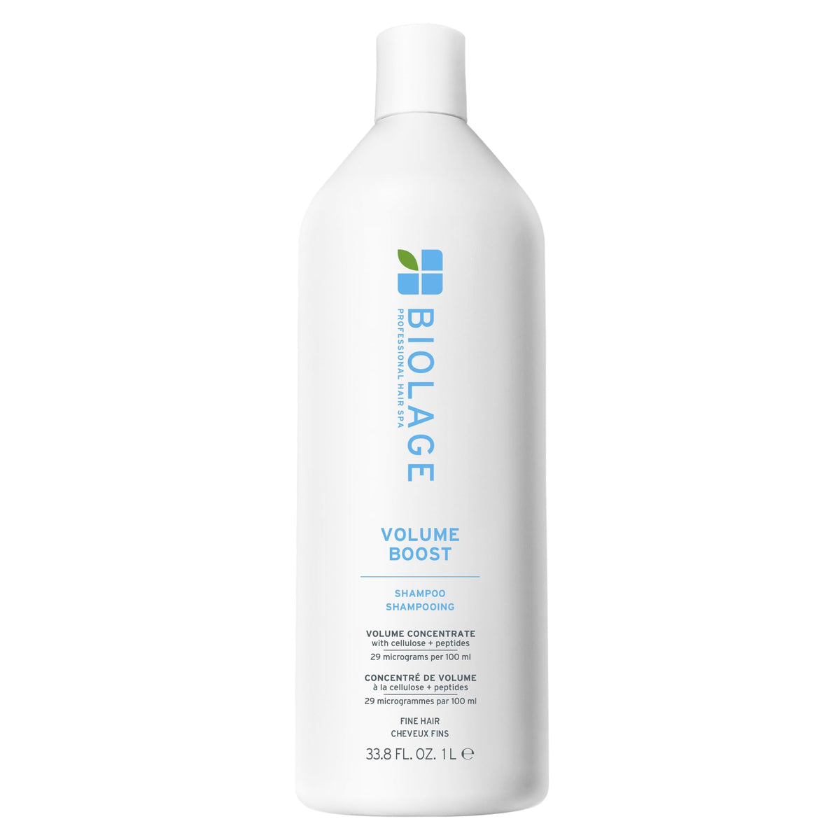 Biolage front bottle showing label and volume benefit