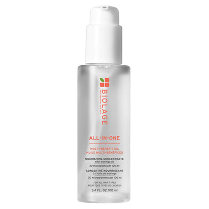 Biolage front packaging showing the styling oil and benefits