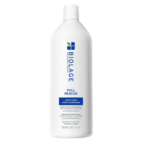 Biolage front packaging showing full rescue conditioner and fuller-hair benefit