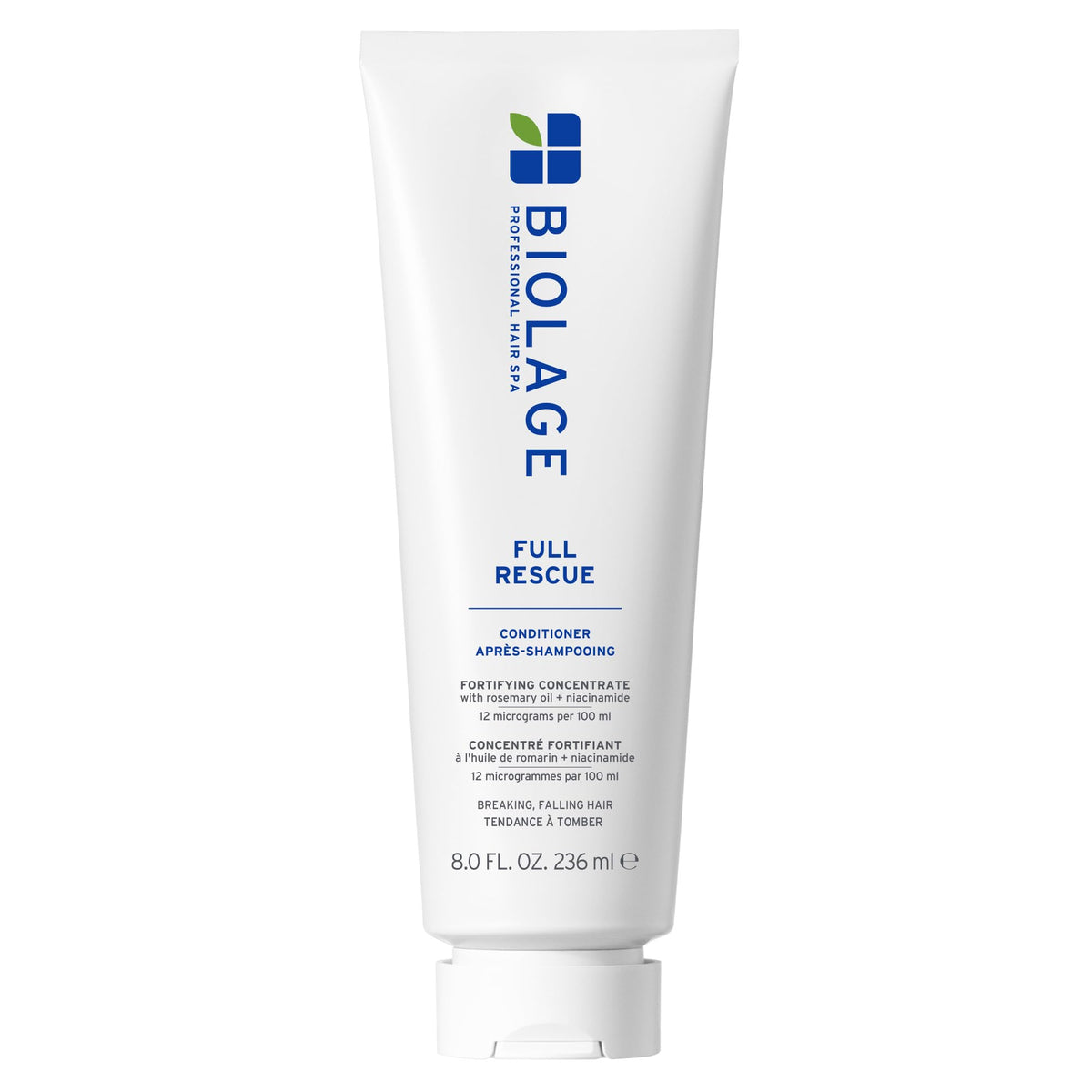 Biolage bottle front packaging shows brand and lightweight benefits