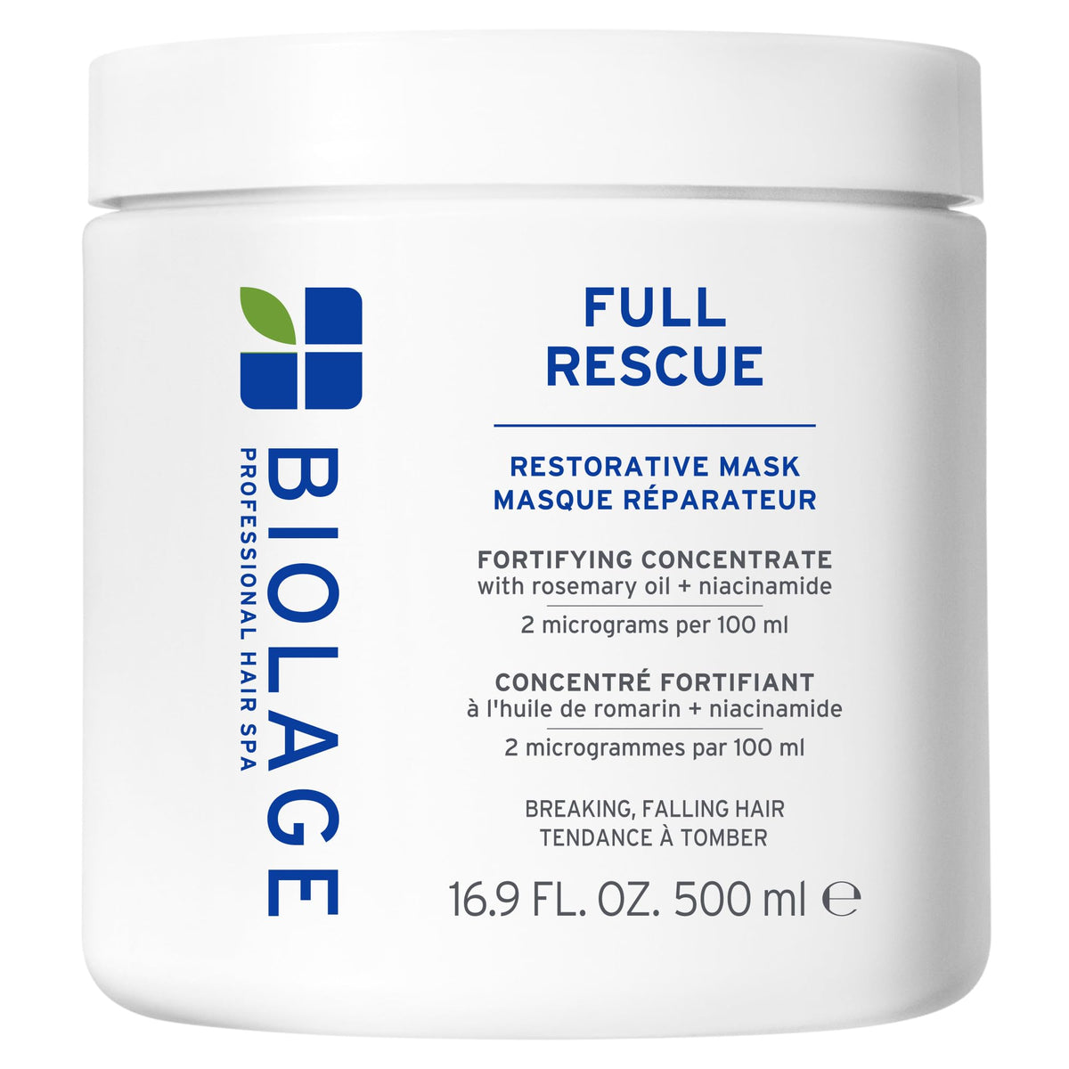 Biolage front packaging showing product and fuller-looking promise