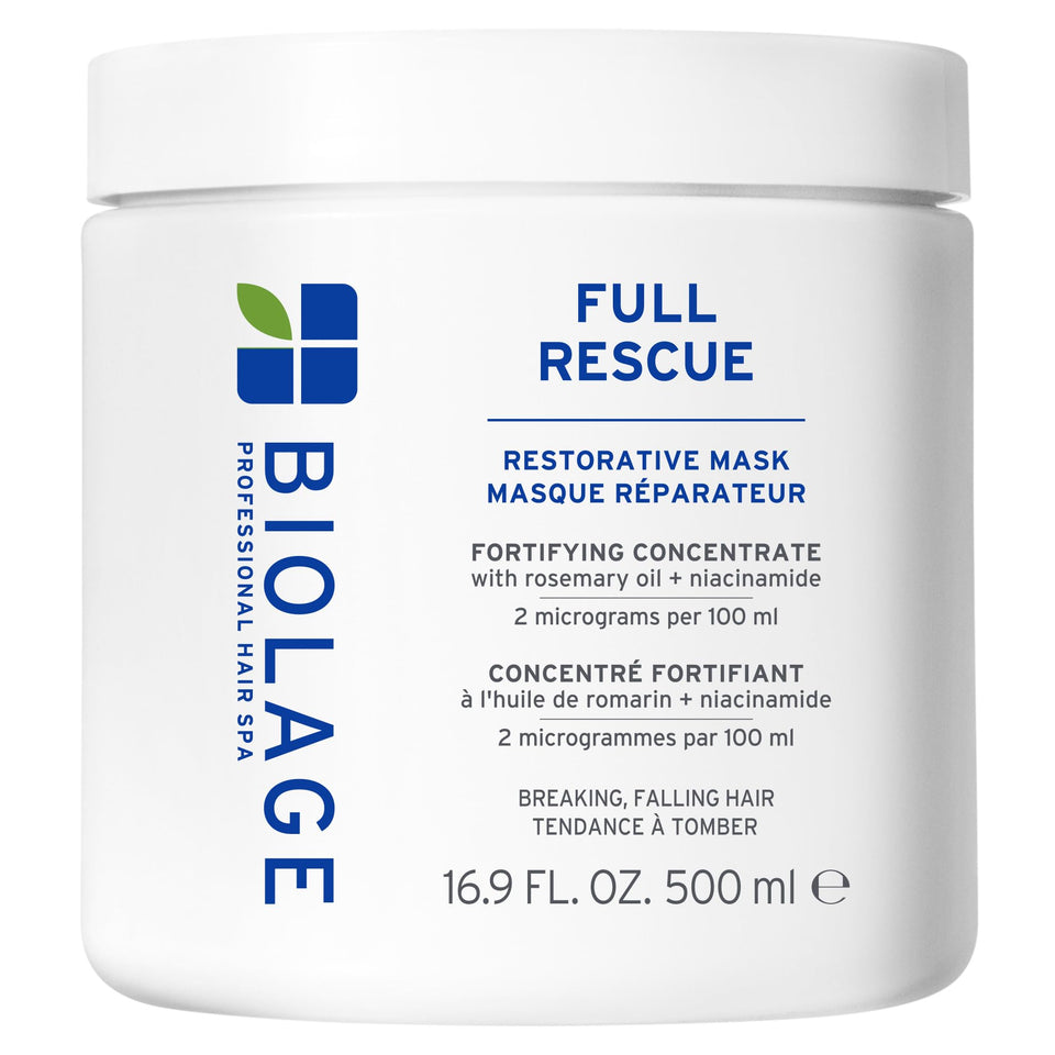 Biolage front packaging showing product and fuller-looking promise
