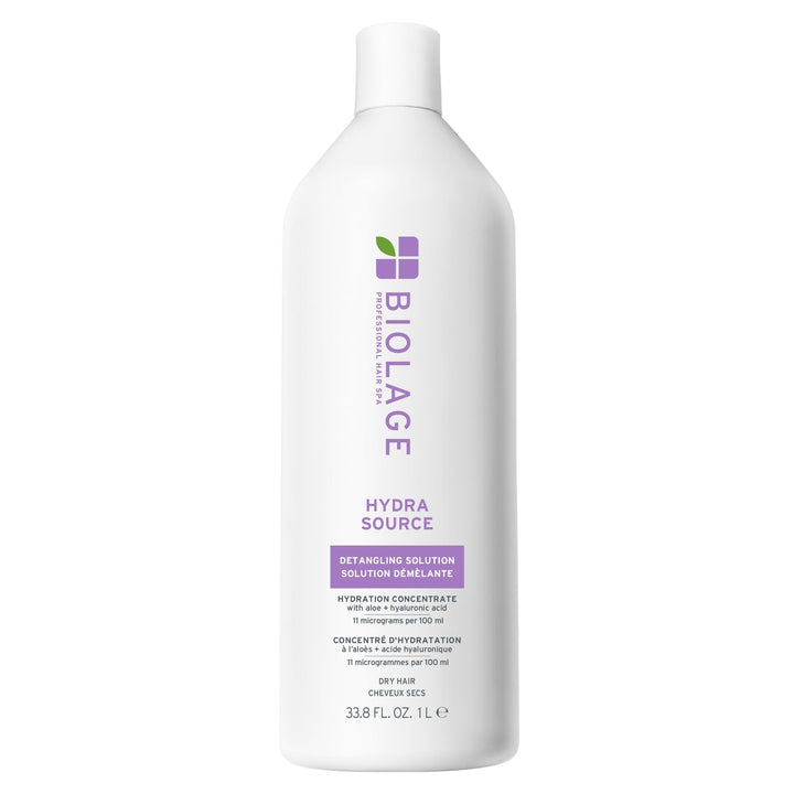 Biolage Hydra Source front packaging showing product and benefit of detangling
