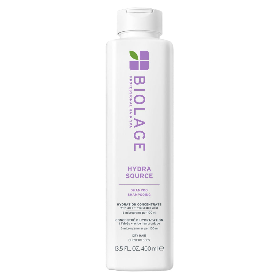 Biolage shampoo front packaging showing hydrating formula and benefits