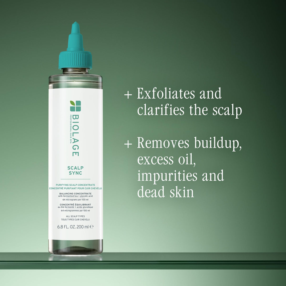 Biolage product being applied to scalp demonstrating easy section use