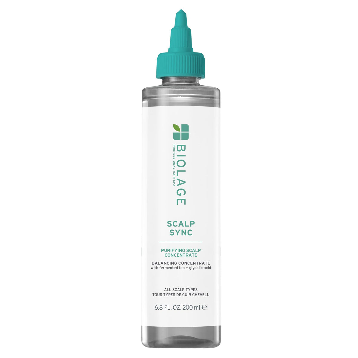 Biolage bottle front view showing product branding and benefits