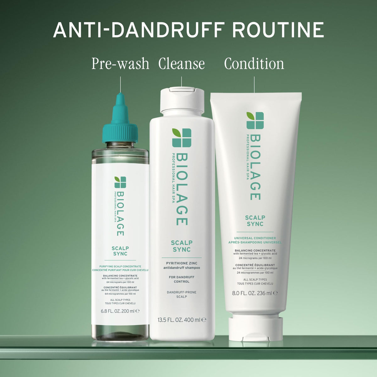 Biolage shampoo in hand demonstrating easy application and control over roots