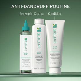 Shower scene with Biolage shampoo in use demonstrating scalp cleansing benefit