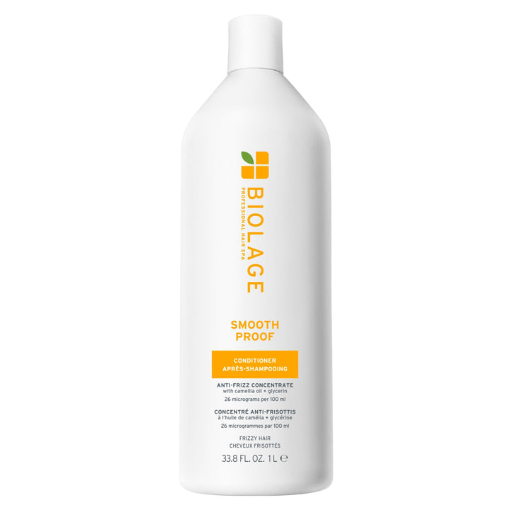 Biolage front packaging showing Smooth Proof conditioner and benefits