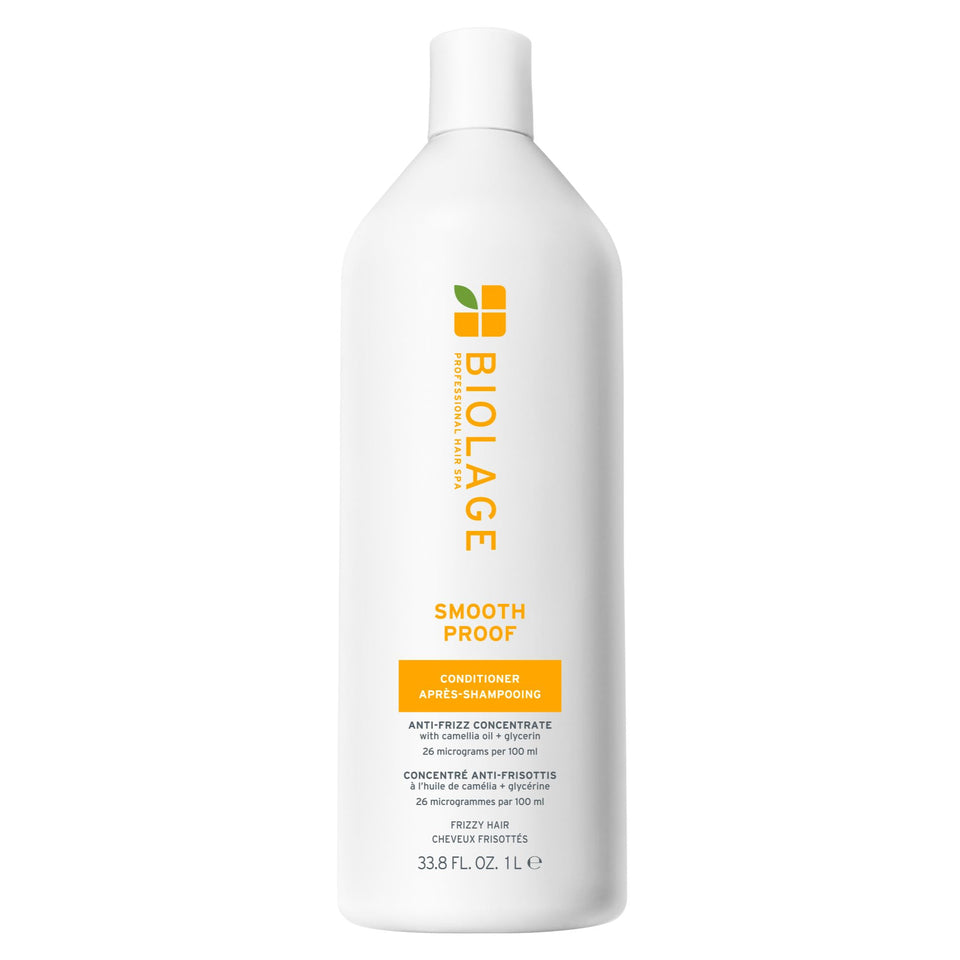 Biolage front packaging showing Smooth Proof conditioner and benefits