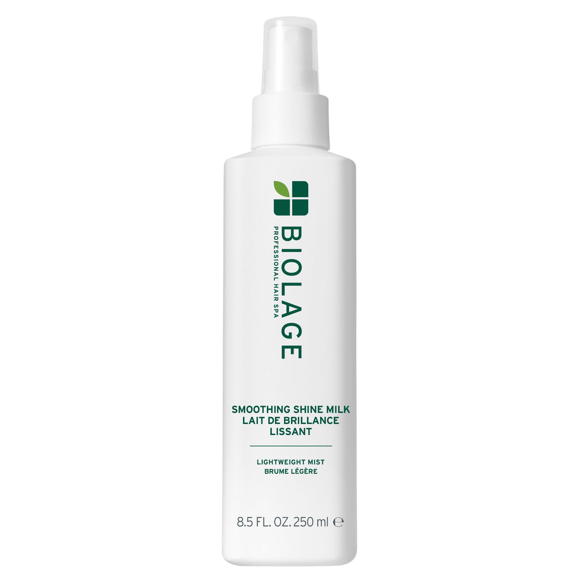 Biolage Smooth Shine Milk front packaging showing sleek bottle and brand