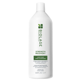 Biolage front bottle shows product branding and benefits for stronger hair