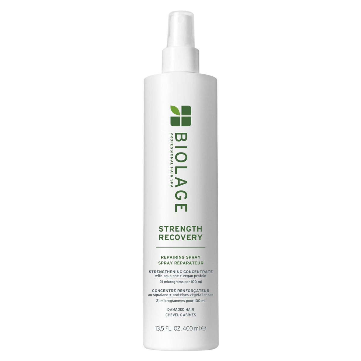 Biolage front packaging showing bottle and product benefits