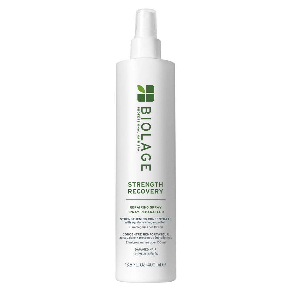 Biolage front packaging showing bottle and product benefits