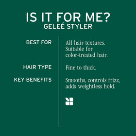 Biolage applied to hair creating sleek slick-back with controlled shine