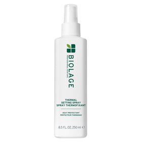 Biolage thermal setting spray front packaging shows bottle and branding for reliable styling