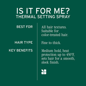 Biolage thermal setting spray mist pattern demonstrating even coverage and protection