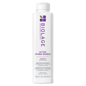 Biolage front bottle showing Ultra Hydra Source branding and benefits