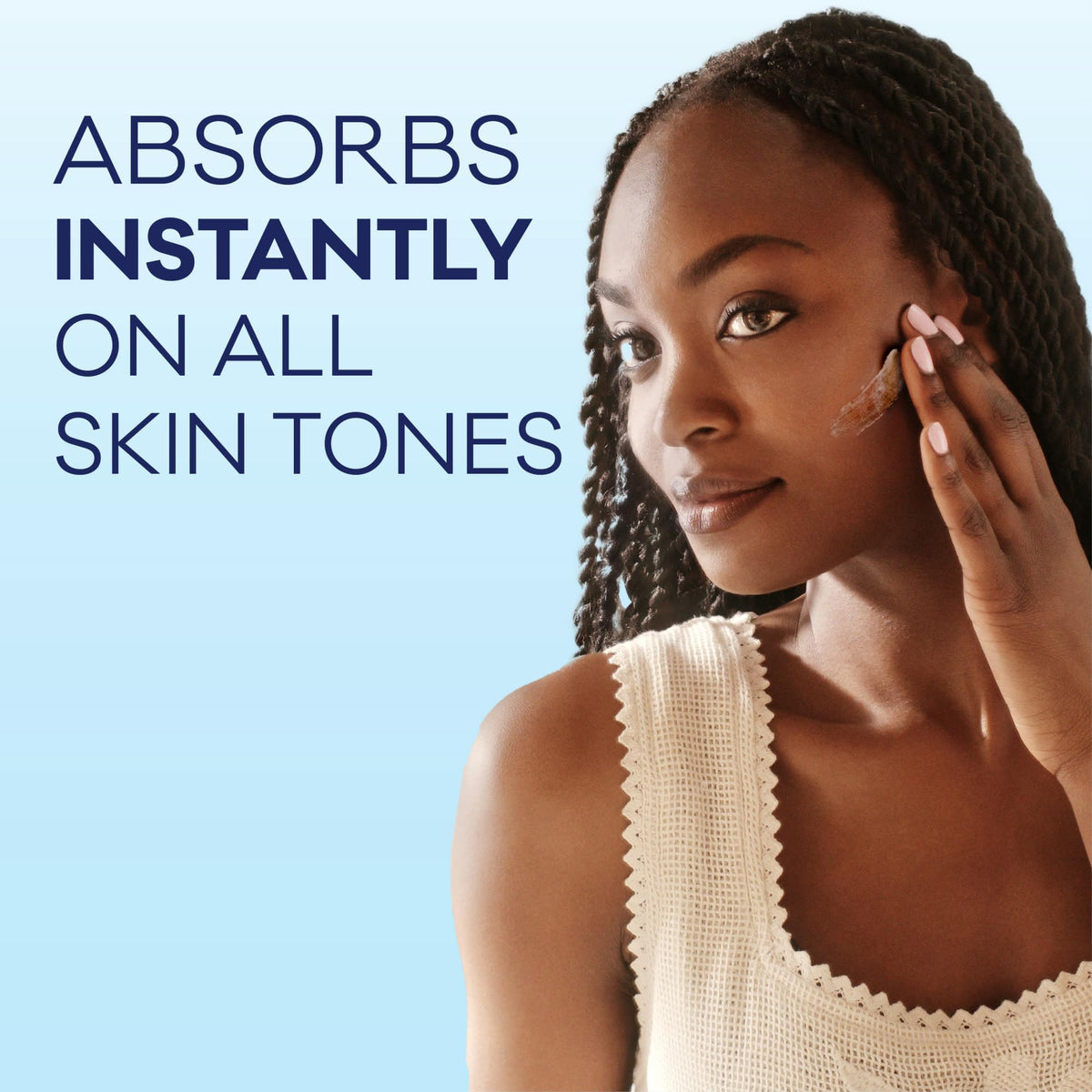 Biore applied on skin absorbed quickly for invisible finish