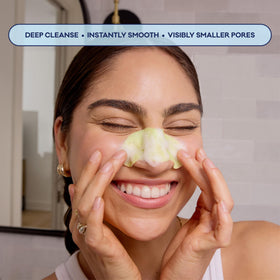 Bioré bubbling foam on skin demonstrating active pore cleaning benefit