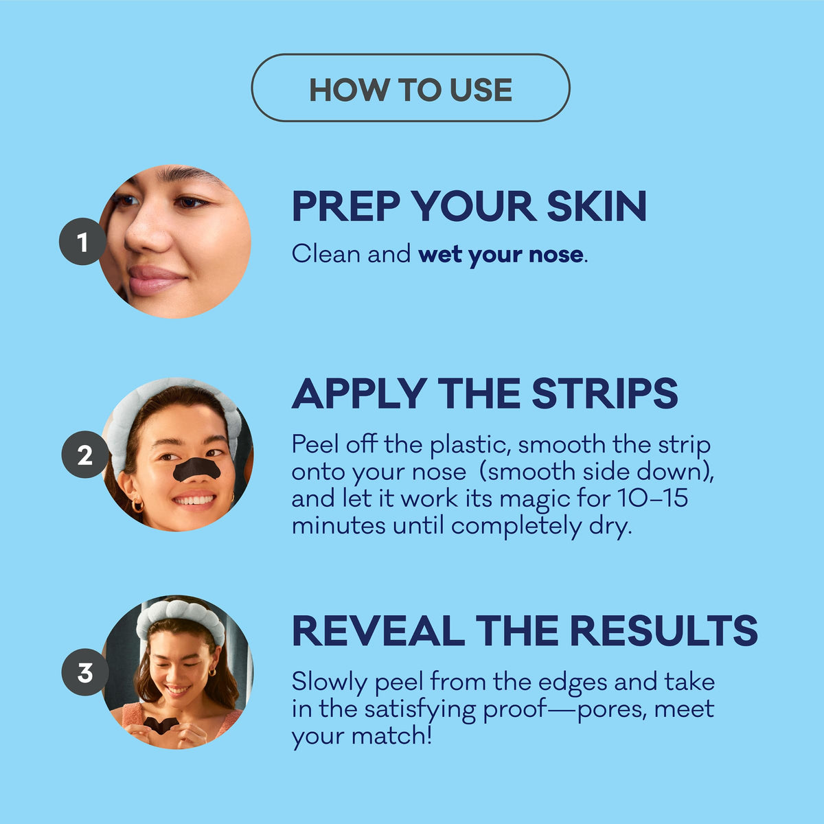 Bioré strip peeled showing removed blackheads and cleaner pores
