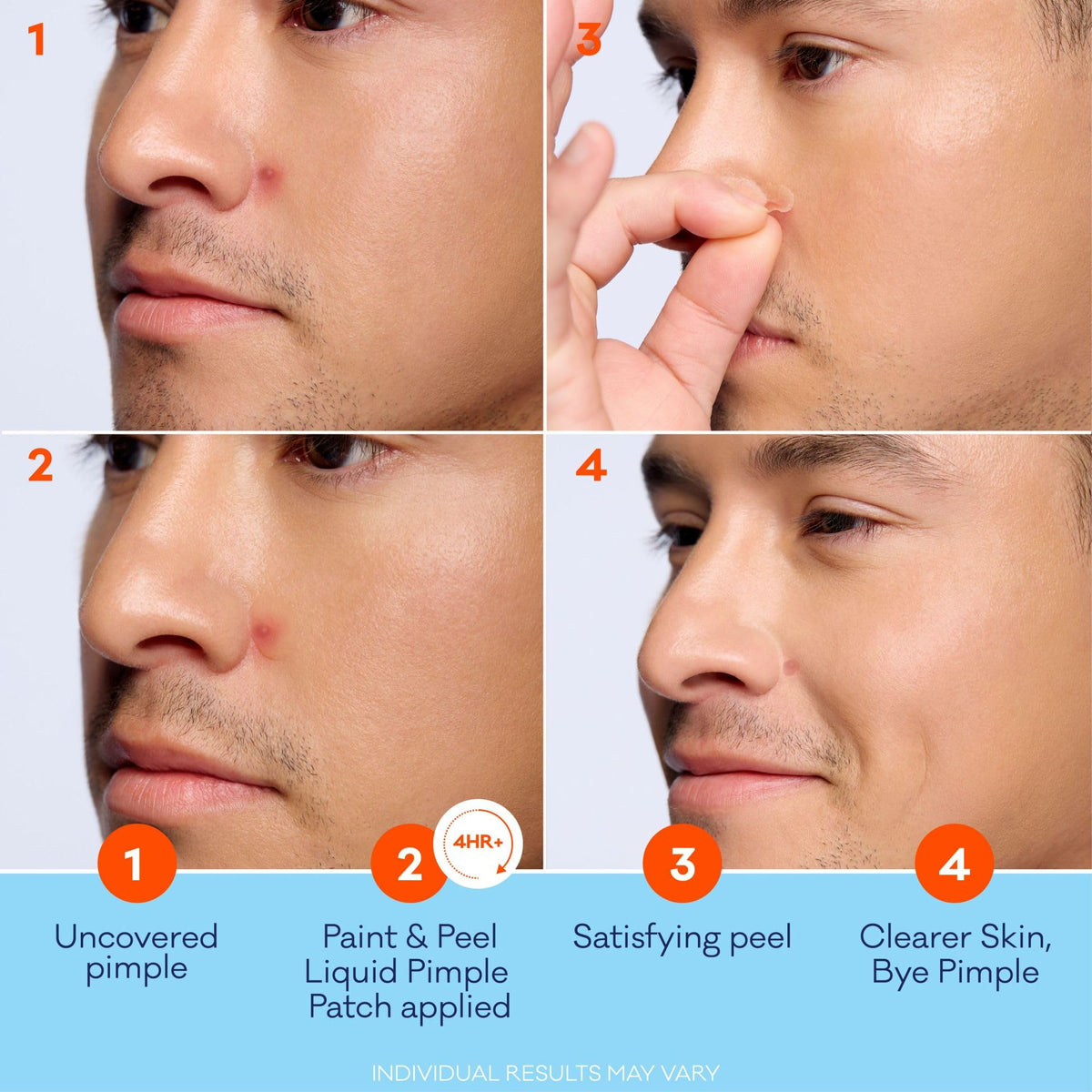 Bioré clear film on skin detail demonstrating invisible coverage and discreet treatment